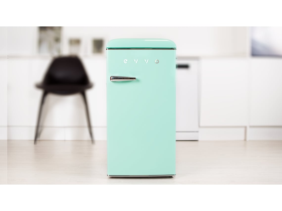 Geladeira Evvo Mini F26 Retro Aquamarine Verde, 95 L, Vintage, Baixo Consumo, Silencioso