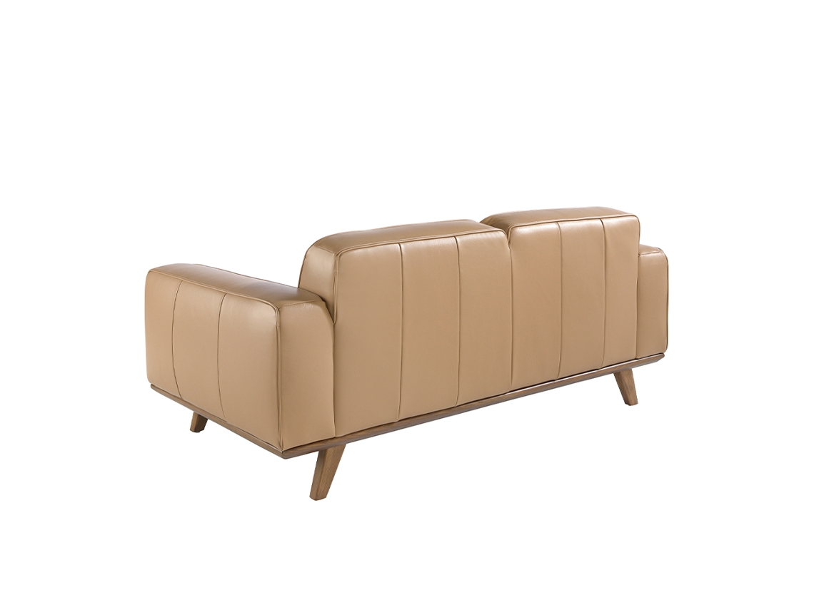 Sofá de 2 Assentos ANGEL CERDA  (181 x 95 x 78 cm - Pele - Bege)