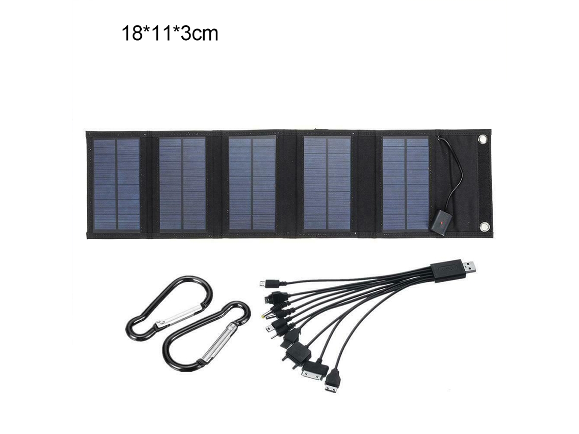 Carregador Solar Dobrável Spb12W Preto Ferramenta de Jardinagem