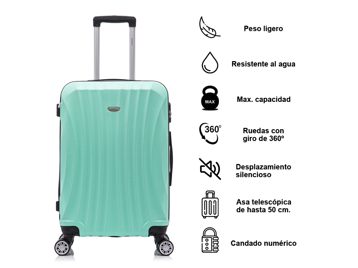 Conjunto de Mala Abs Rígido 4 Peças/Mala Cabine 55Cm/Mala Média 68Cm/Mala Grande 78Cm/Maleta Maquiagem RAYKONG