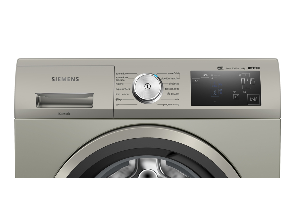Máquina de Lavar Roupa SIEMENS WM14LPHYES (10 kg - 1400 rpm - Inox)