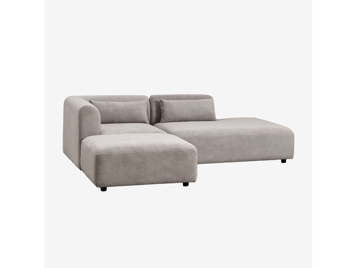 Sofá Modular Borda 2 Peças Com Chaise Direita E Pufe Fogler Poliéster Sklum