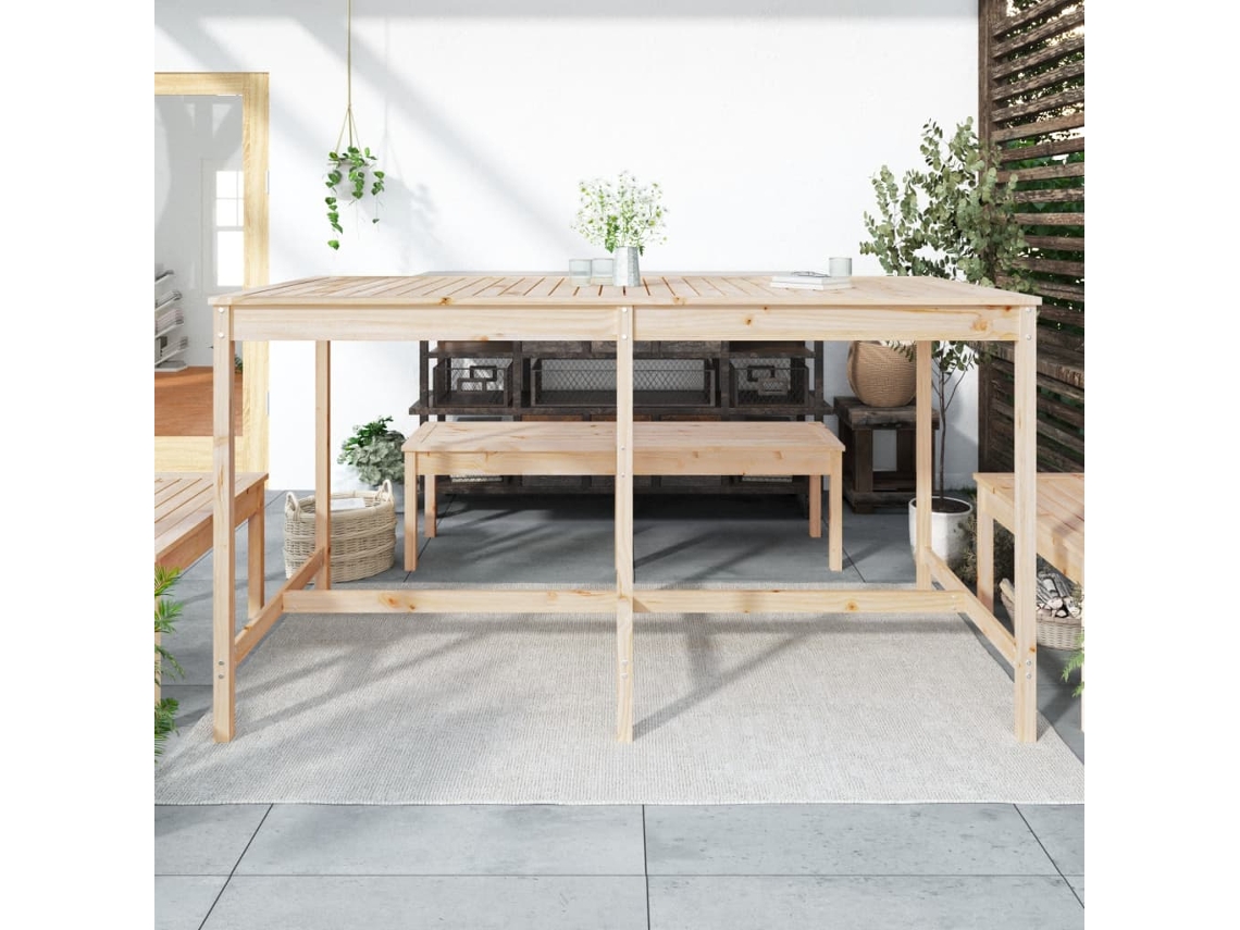 Mesa De Jardim Mesa Para Exterior 203,5x90x110 Cm Madeira De Pinho Maciça Lovely Home