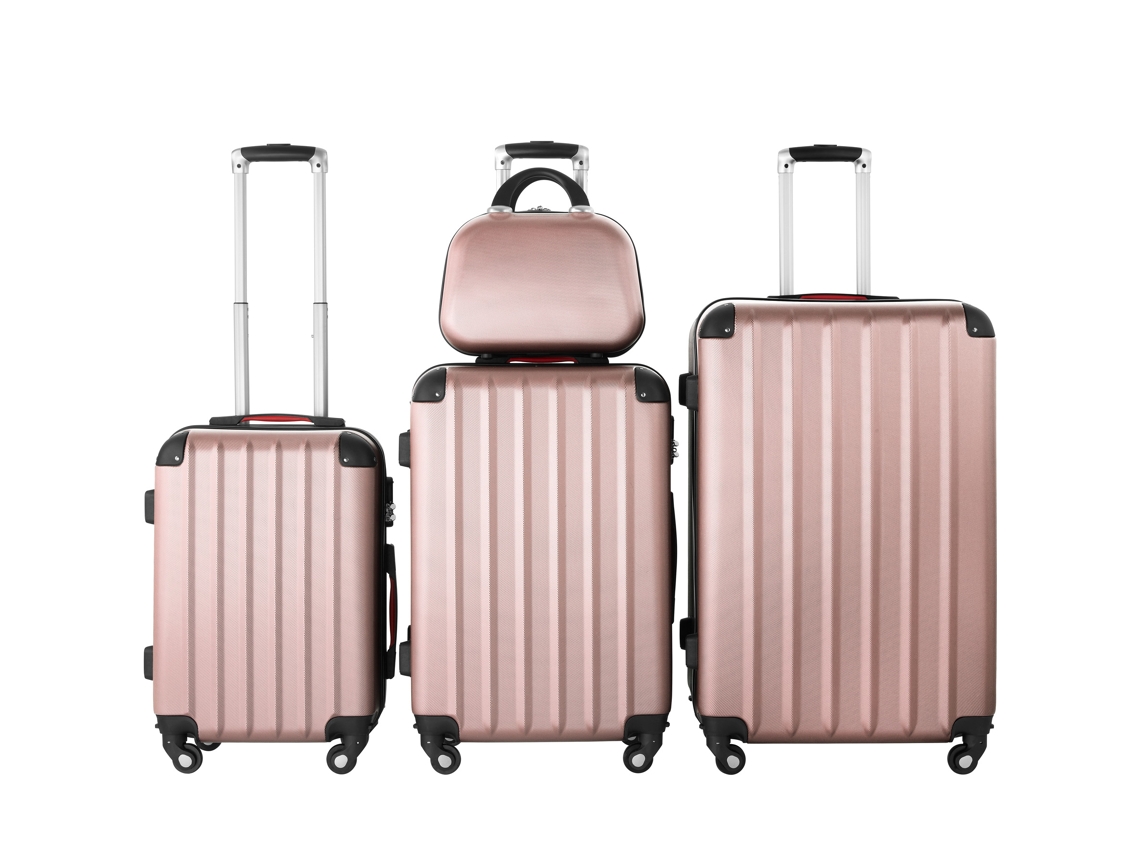 Conjunto de Malas TECTAKE Pucci Dourado (48 x 30.5 x 75 cm/42 x 27,5 x 65 cm/36,5 x 23 x 55 cm - 90L/60L/35L)