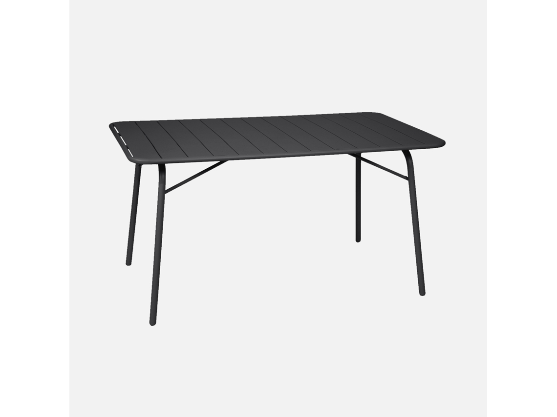 Mesa de Jardim Dobrável de Metal com 2 Poltronas e 4 Cadeiras, Antracite