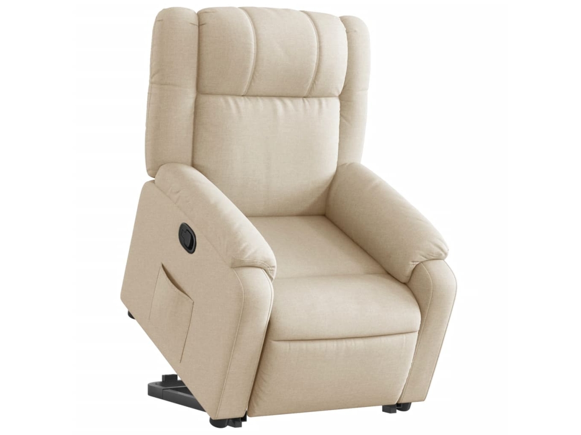 Poltrona reclinável elevatória tecido cor creme