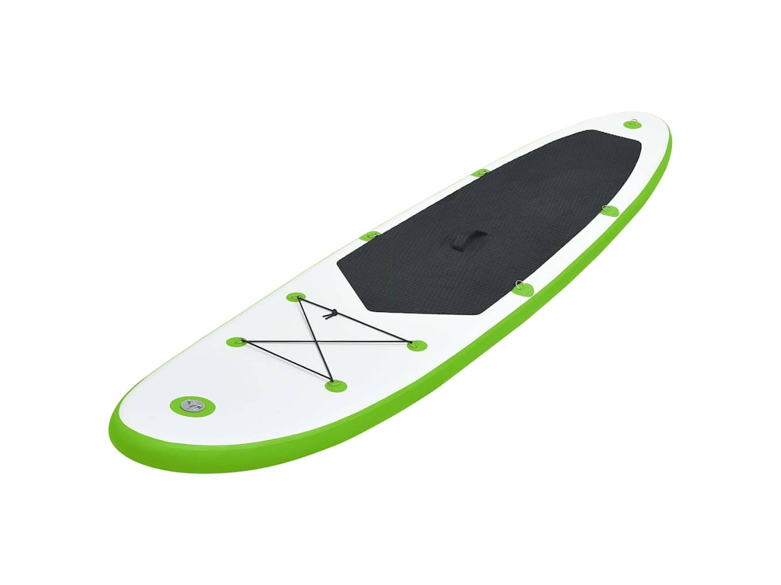 Conjunto prancha de paddle SUP insuflável VIDAXL verde e branco