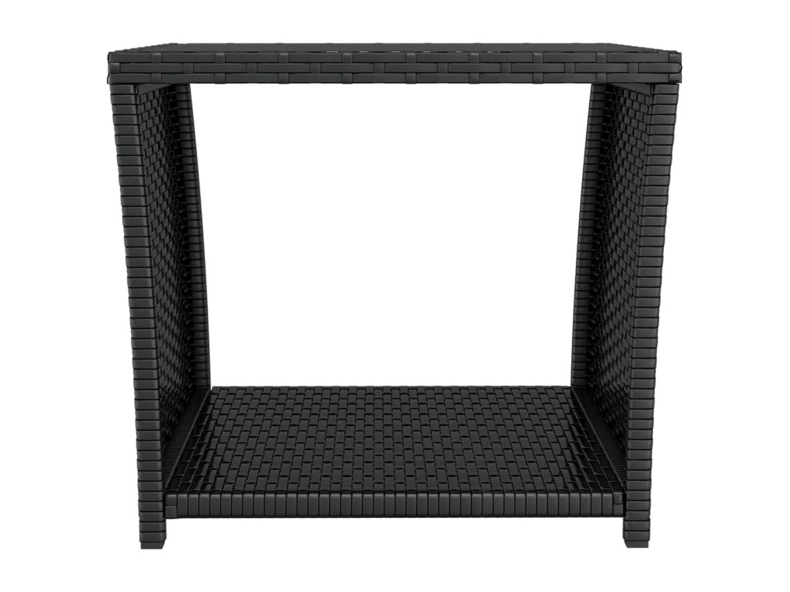 Mesa De Centro Vime Pe Aço Vidro Temperado 45x45x40cm Preto