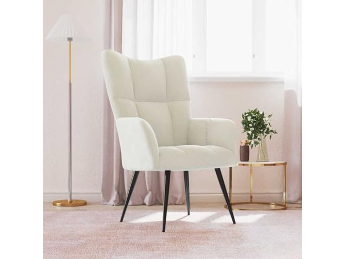 Cadeira de descanso VIDAXL Creme Veludo (61x70x96.5 cm)