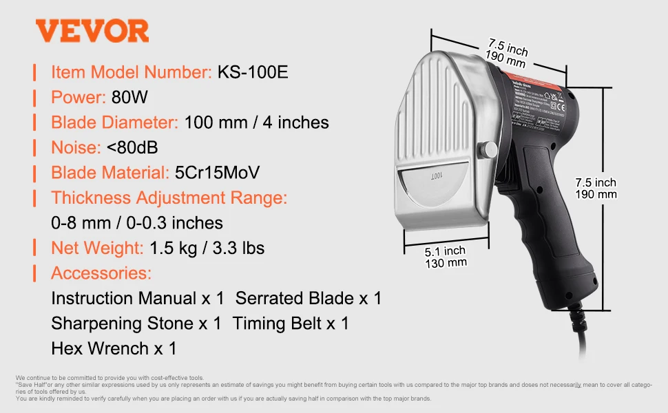 Faca Elétrica De Shawarma, Potência De 80w, Espessura Ajustável, Lâmina Serrilhada Incluída,lâmina Serrilhada Oem