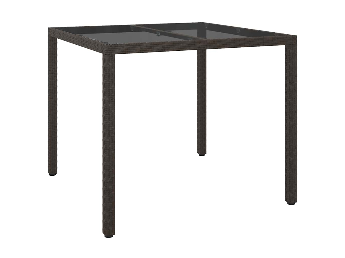 Mesa De Jardim Castanho Rattan Sintético 90x90x75 Cm Vidaxl