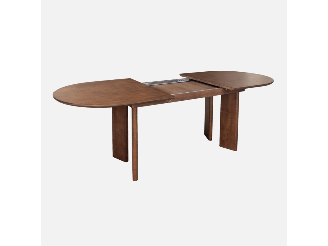 Mesa De Jantar Oblonga Extensível Madeira De 6 8 Lugares, Madeira De Nogueira Sweeek