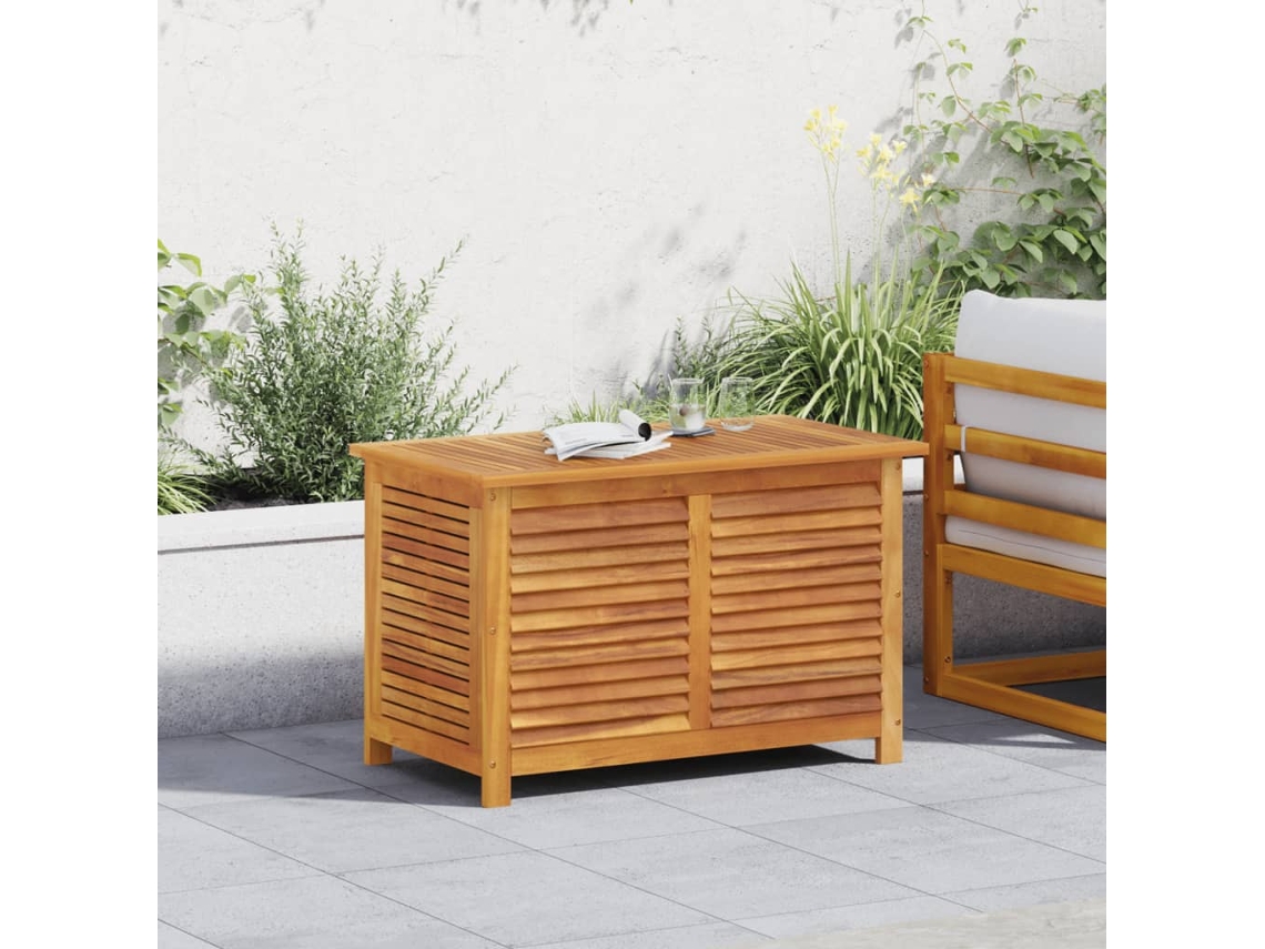 Caixa Arrumação Jardim com Veneziana 90X50X56 Cm Acácia Maciça PANGSHIYUAN