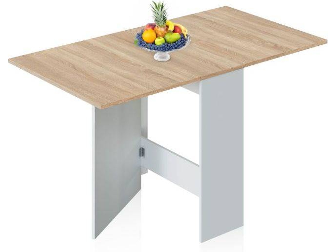 Mesa De Jantar Nolix Blanco Artik Roble Canadian 31 X 78 X 77 Cm Duehome (blanco Mate)