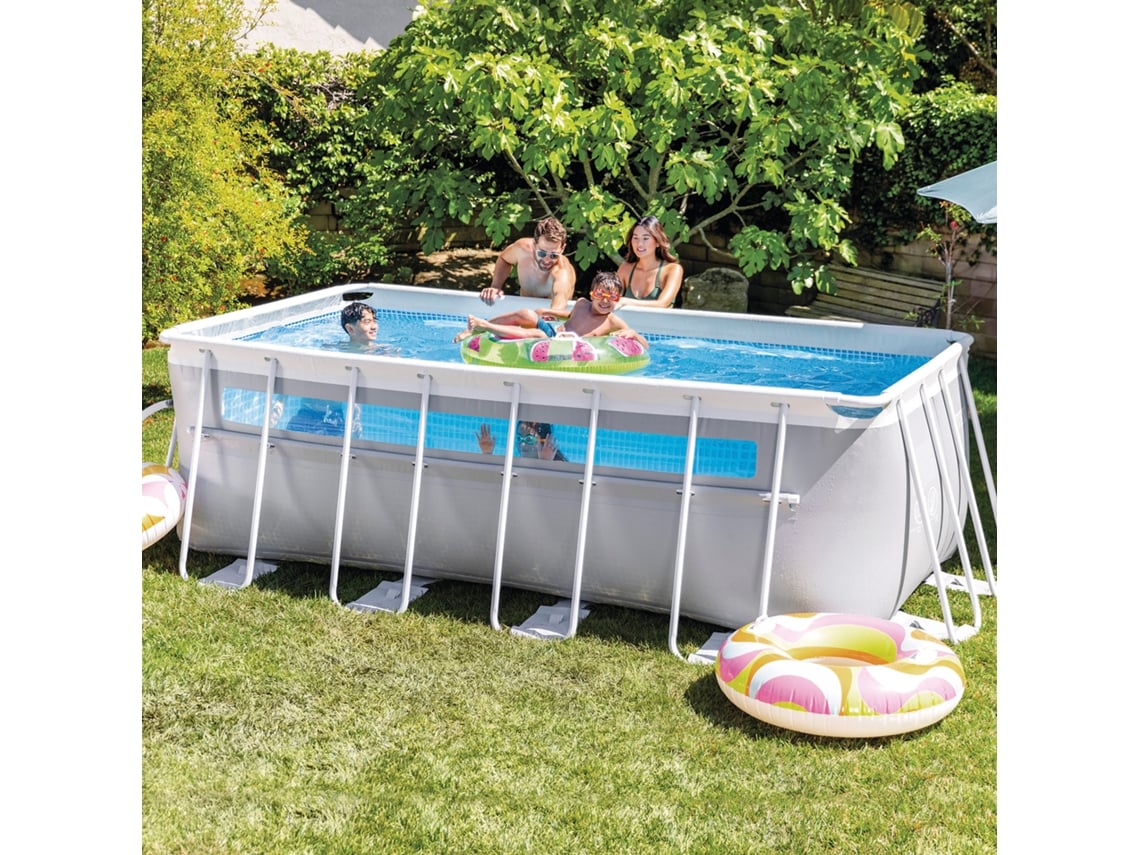 Piscina Desmontável Retangular 8.418 L C/Depuradora Clearview Prism Frame INTEX
