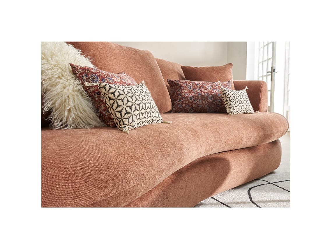 Sofá de 3-4 lugares com capa amovível, design feijão, em tecido de veludo efeito terracota SACHA MILIBOO
