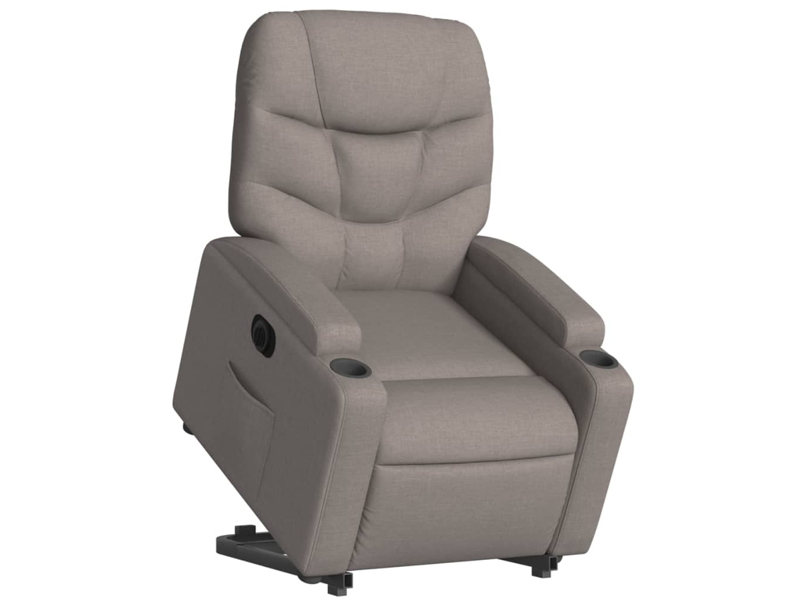 Poltrona reclinável elevatória elétrica cinza-acastanhado