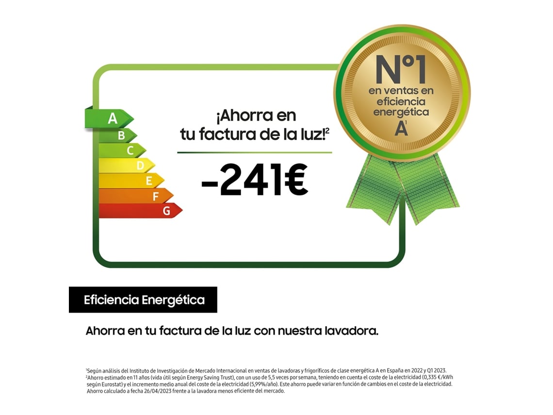 Samsung Ww80cgc04dae Máquina De Lavar Carregamento Frontal 8 Kg 1400 Rpm Branco