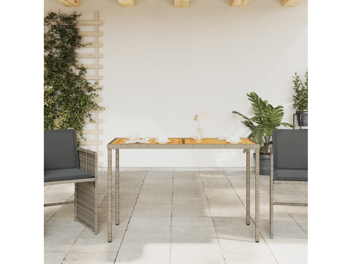 Mesa De Jardim Acácia 115x54x74 Cm Vime Pe Cinza