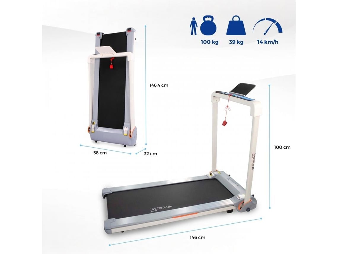 Passadeira de Corrida MOBICLINIC Tibet Dobrável, Eléctrica com Ecrã LED + APP Training e Suporte para Dispositivo (Velocidade Máx 14km/h)