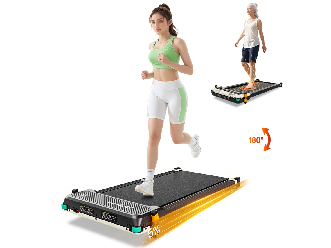 Esteira Ergométrica Dupla Akluer 520a A Com Massageador De Pés Shiatsu E Motor Silencioso De 2,5 Hp.