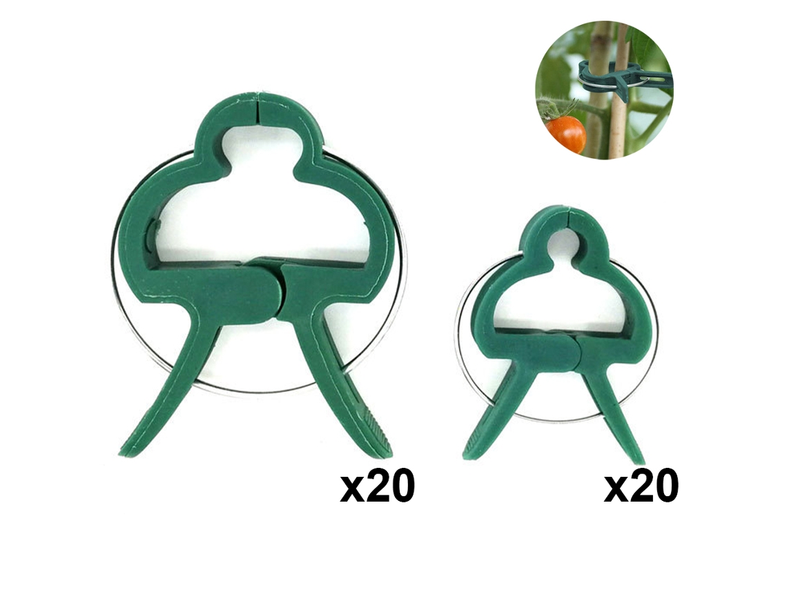 20Pcs Pequeno 20Pcs Grande Clipe de Fixação de Plantas Ferramentas de Jardinagem Verde