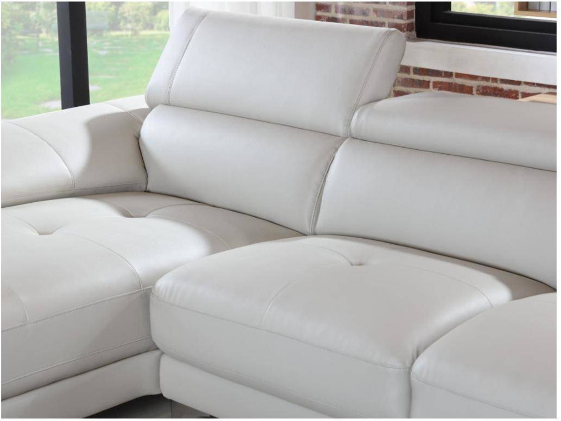 Sofá Fixo Solange VENTE-UNIQUE (Branco - Pele - 265x167x90 cm)