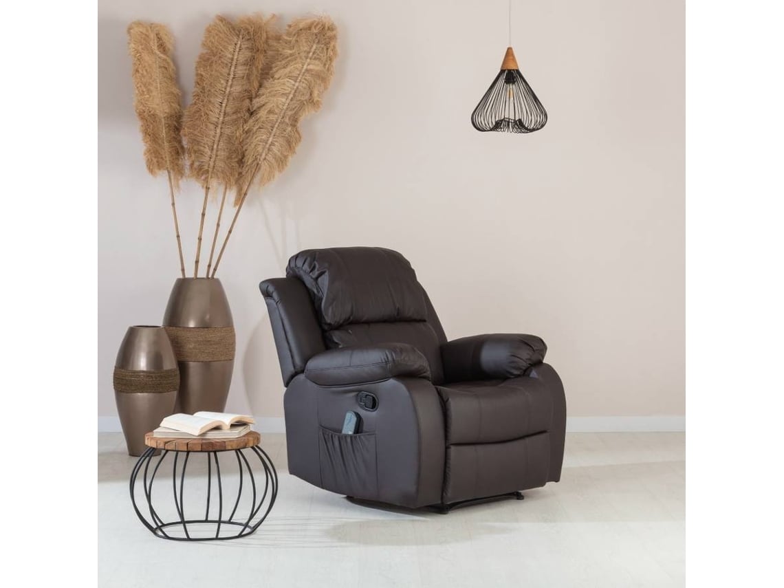 Poltrona de Massagem Reclinável NALUI Trevi Castanho (89x88x99 cm)