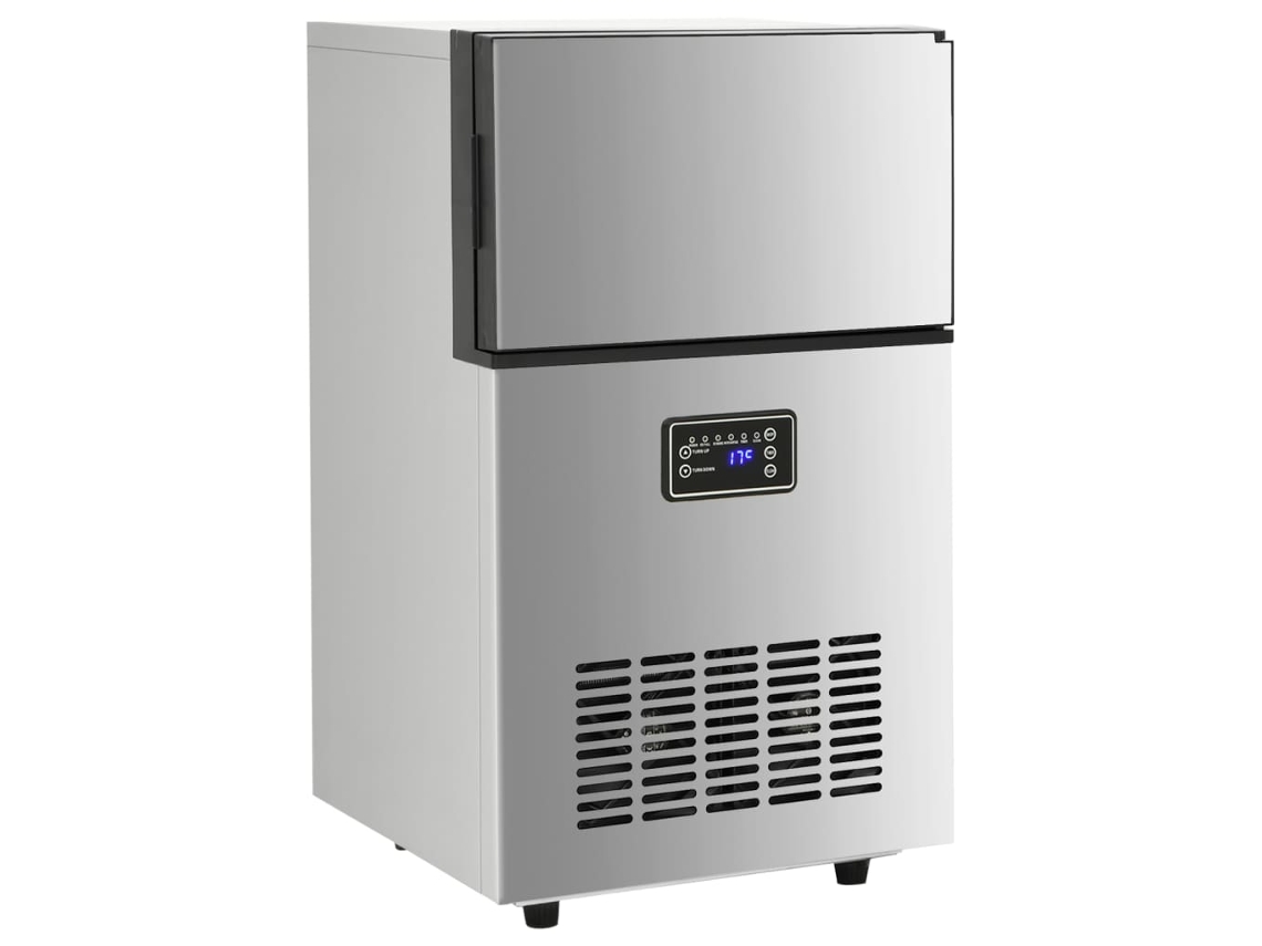 Máquina de fazer cubos de gelo VIDAXL 45kg/24h prateado
