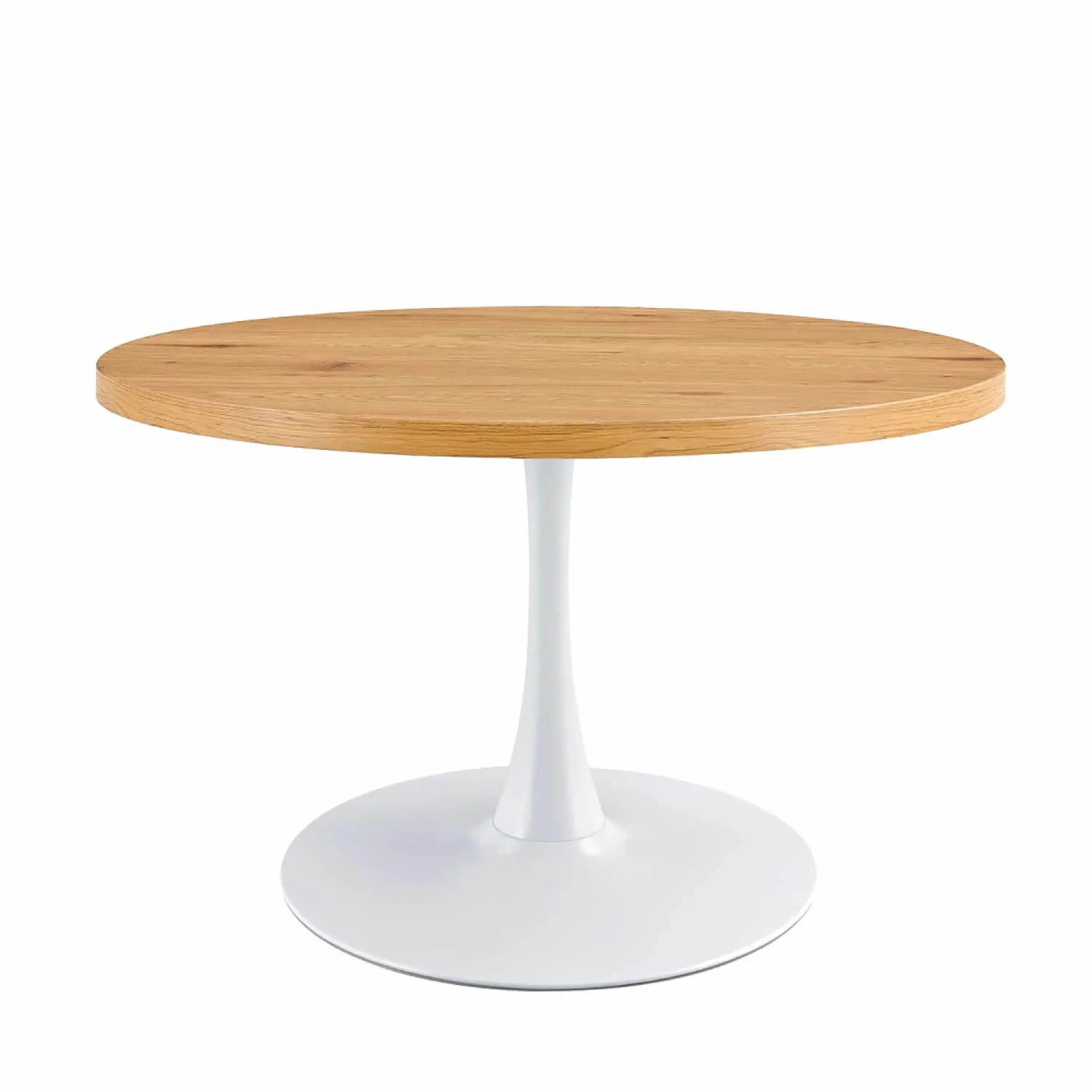 Mesa de Jantar Ø 110 Cm Branca/Natural Eudora LÚZETE