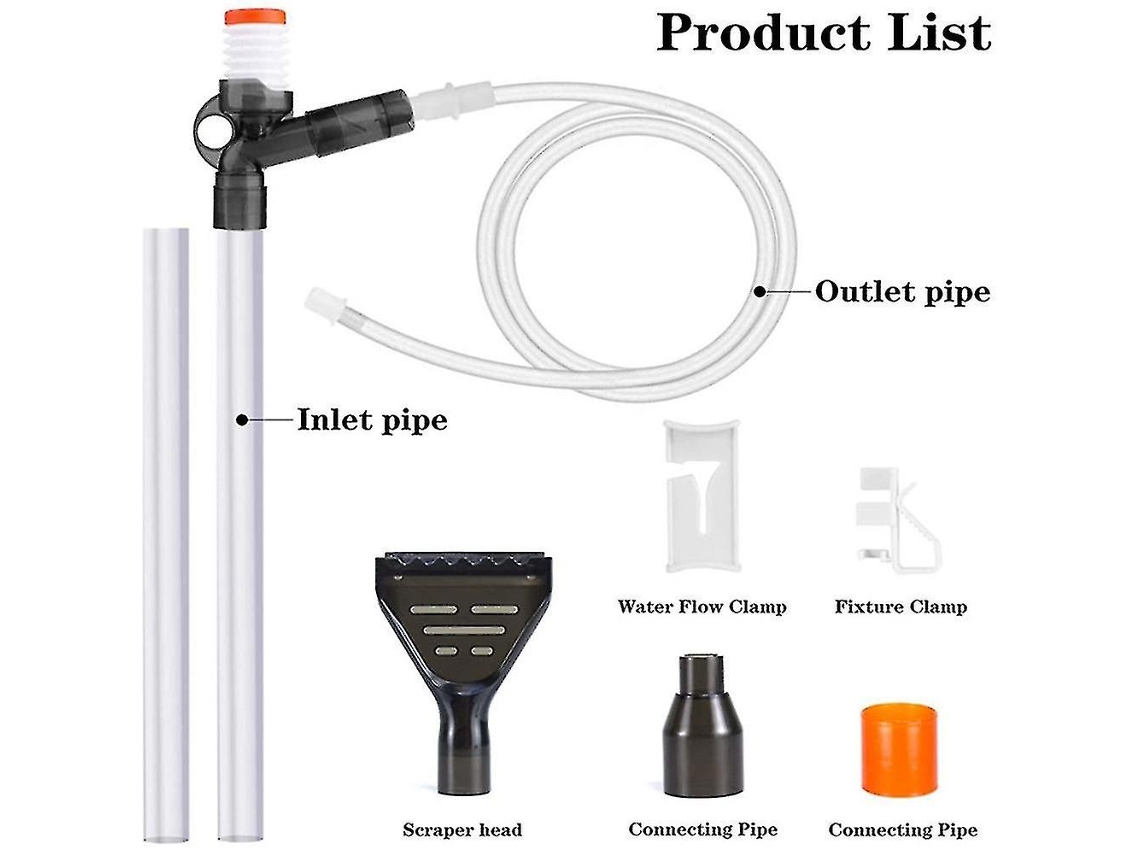 Aspirador de pó de cascalho para aquário limpeza rápida de sifão para aquário de algas marinhas