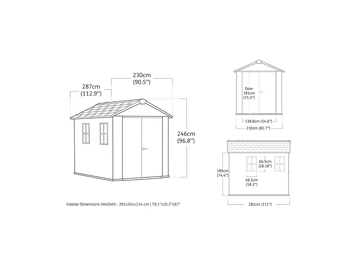 Caseta De Exterior Newton Plus 759 230x287x246 Cm E 5,7 M2 Cinza Keter