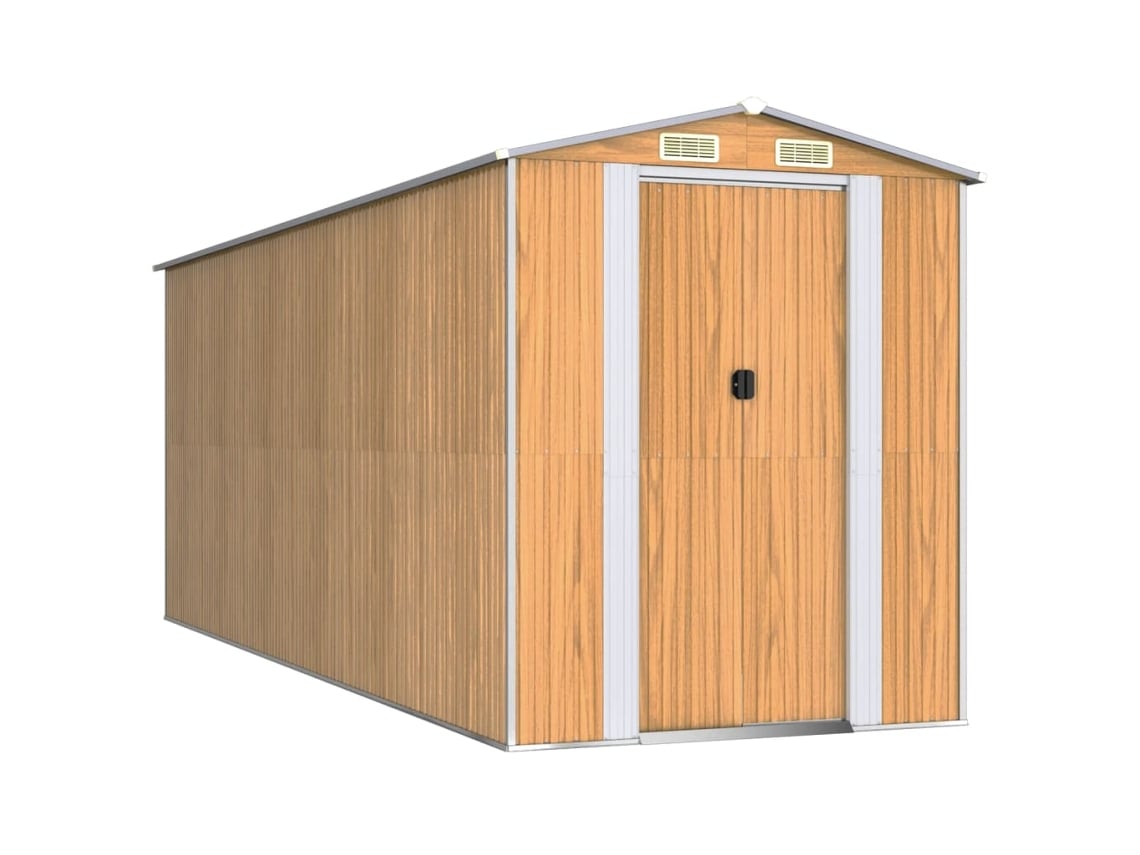 Abrigo MAISON EXCLUSIVE 192x523x223 cm Aço Galvanizado Castanho