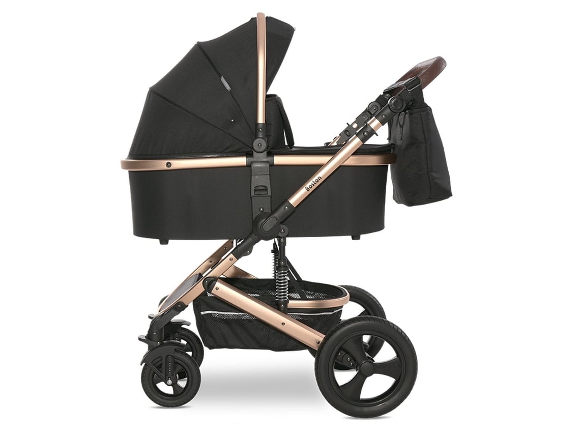 Carrinho De Bebê Lorelli Black Boston De Duas Peças Até 22 Kg