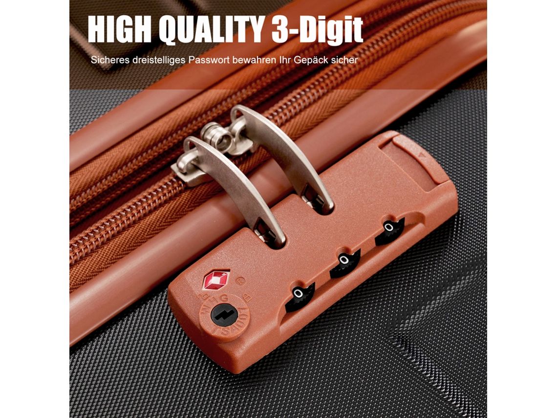 Mala De Viagem Com 4 Rodas, Abs, Tsa, Preto, Expansível, 39,5 X 23 X 58,5 Cm Haochrymec