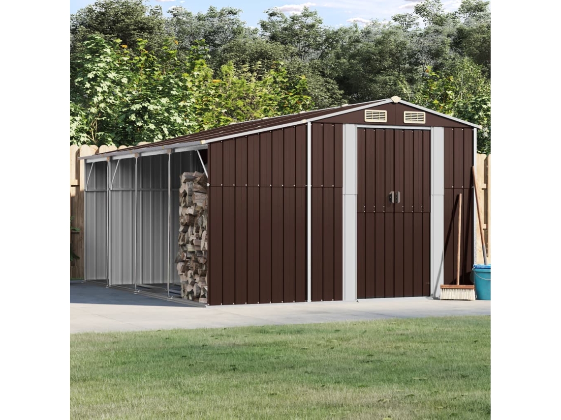 Abrigo VIDAXL Marrom Aço (277x365,5x179 cm)