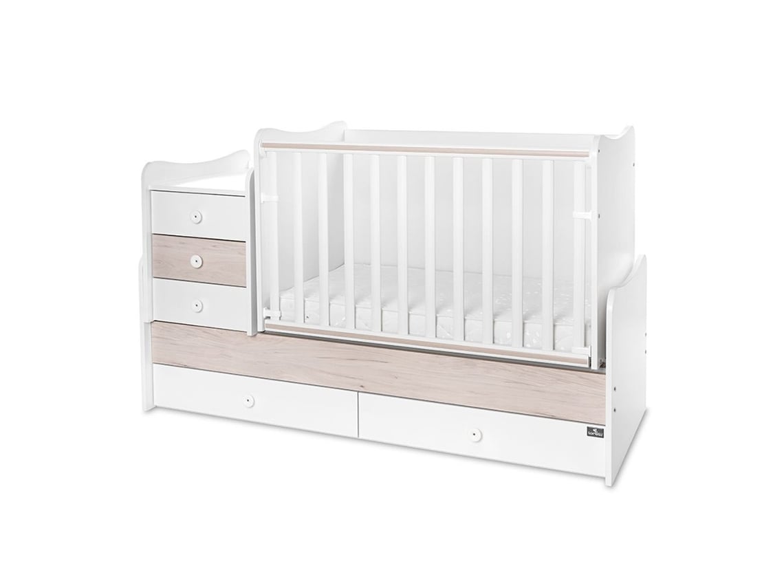 Berço Conversível Em Mesa-cama Maxi Plus Da Lorelli Brancocarvalho Claro