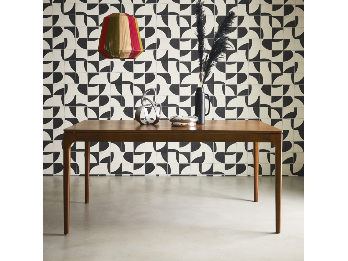 Mesa De Jantar Retangular Em Madeira De Hevea, Madeira De Nogueira Sweeek