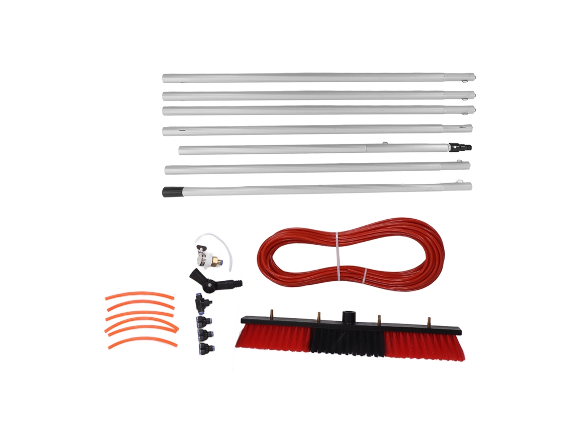 Kit De Poste Alimentado Por Água, Escova Alimentada Por Água, Resistente, Grande, Portátil, Lavagem De Água, Limpador Extensível, Sistema De Limpeza D