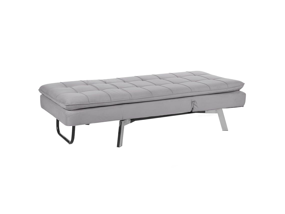Chaise longue BELIANI Loiret de Veludo Cinzento 179x76x93