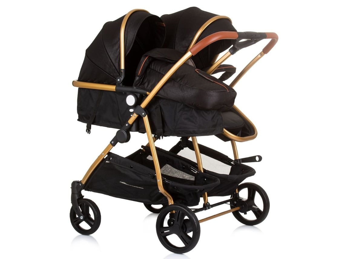 Carrinho de Bebé Gémeos CHIPOLINO Smart Duo Obsidian Gold (com 2 Grupo 0+)