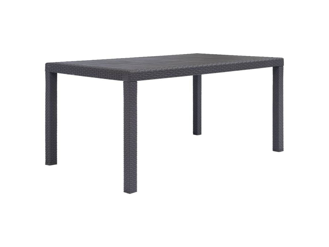 Mesa De Jardim | Mesa De Exterior 150x90x72 Cm Plástico Castanho C/ Aspeto De Vime Lovely Home