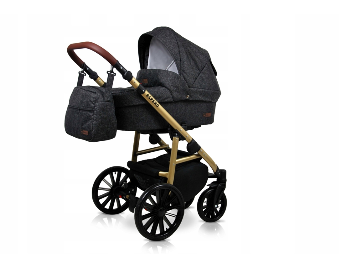 Carrinho de Bebé Multifuncional BABYLUX ASPERO 4 Em 1 -Black flex - Ajustável e dobrável Construção leve em alumínio - Reversibilidade - Acessórios