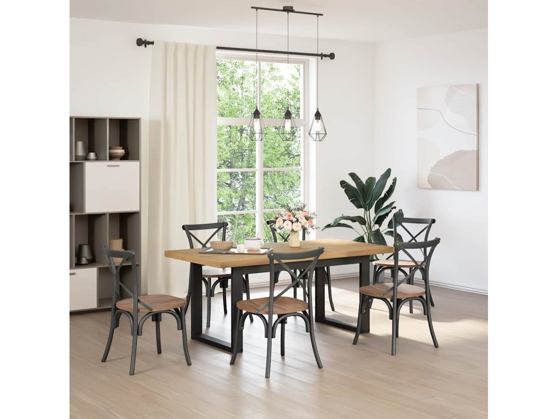 Mesa De Jantar Noain Pernas Forma U 180x90x75 Cm Pinho Maciço Haochrymec