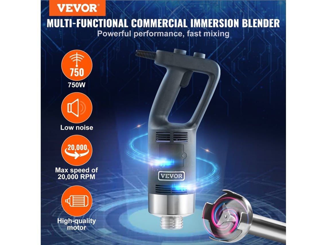 Batedeira Manual Liquidificador De Imersão Velocidade Variável 750 W 855 Mm Vevor