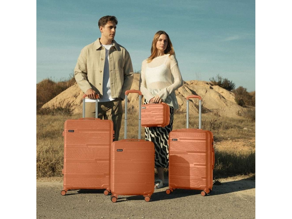 Conjunto de 4 Malas de Viagem NUMADA Upfly T10 Laranja ABS (Mala Cabine 55x40x20 cm/Média 60L/Grande 78L/Necessaire)