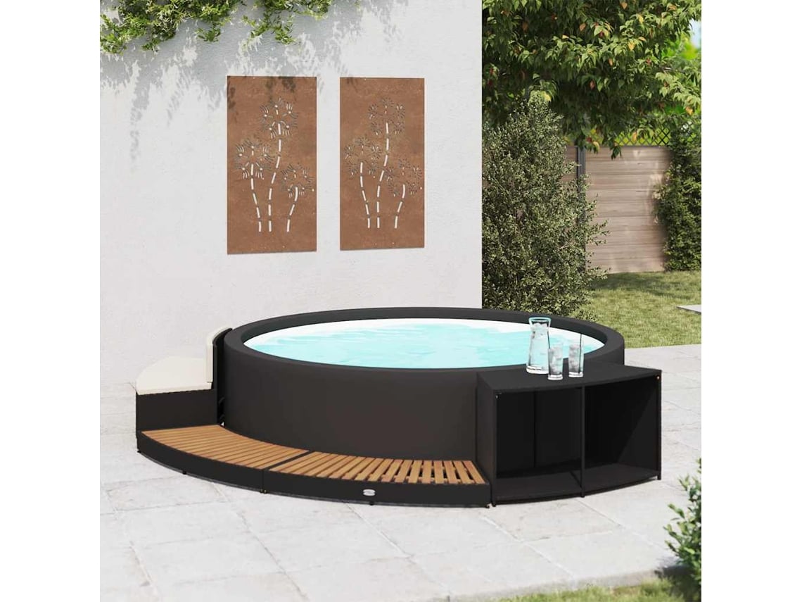 Contorno De Spa (vime Pe E Madeira De Acácia Maciça)