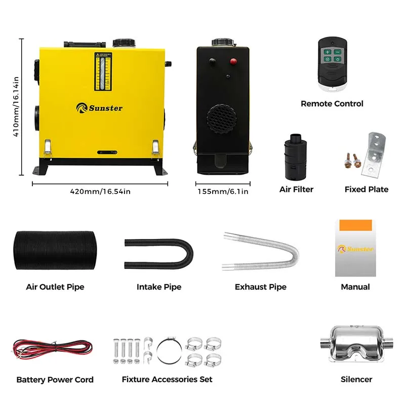Aquecedor A Diesel, Controle Remoto, Temperatura Ajustã¡vel, 12v 24v Oem