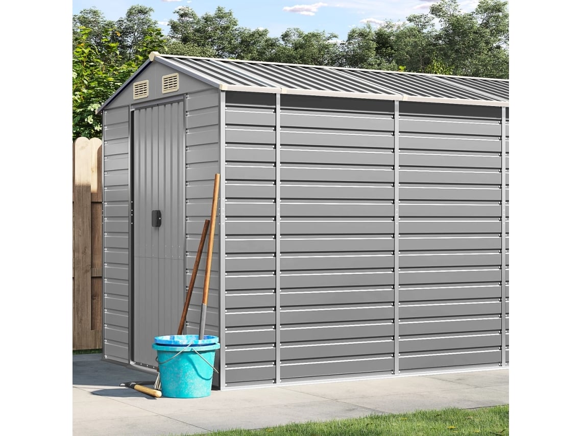 Abrigo VIDAXL Cinzento Aço (191x640x198 cm)