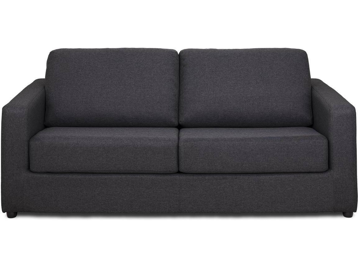 Sofá Cama Doneto VENTE-UNIQUE (Cinza Antracite - Tecido e Veludo - 194x90x90 cm/Dimensões da cama: 140-159 cm)